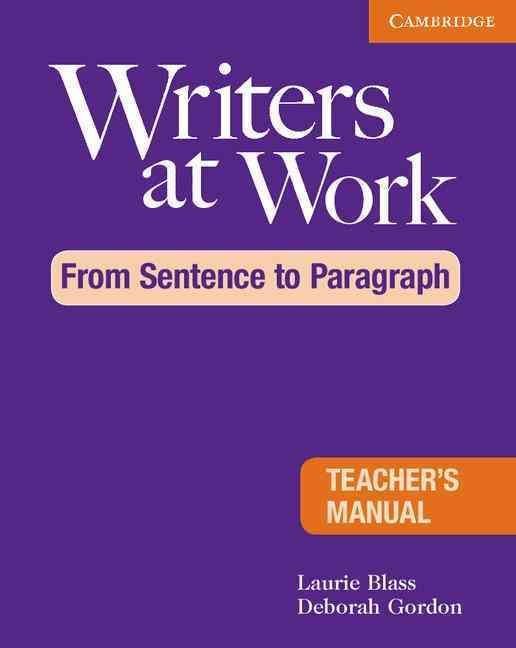 Free　With　From　to　Blass　Delivery　by　Sentence　Manual　Paragraph　Teacher's　Work:　at　Writers　Buy　Laurie