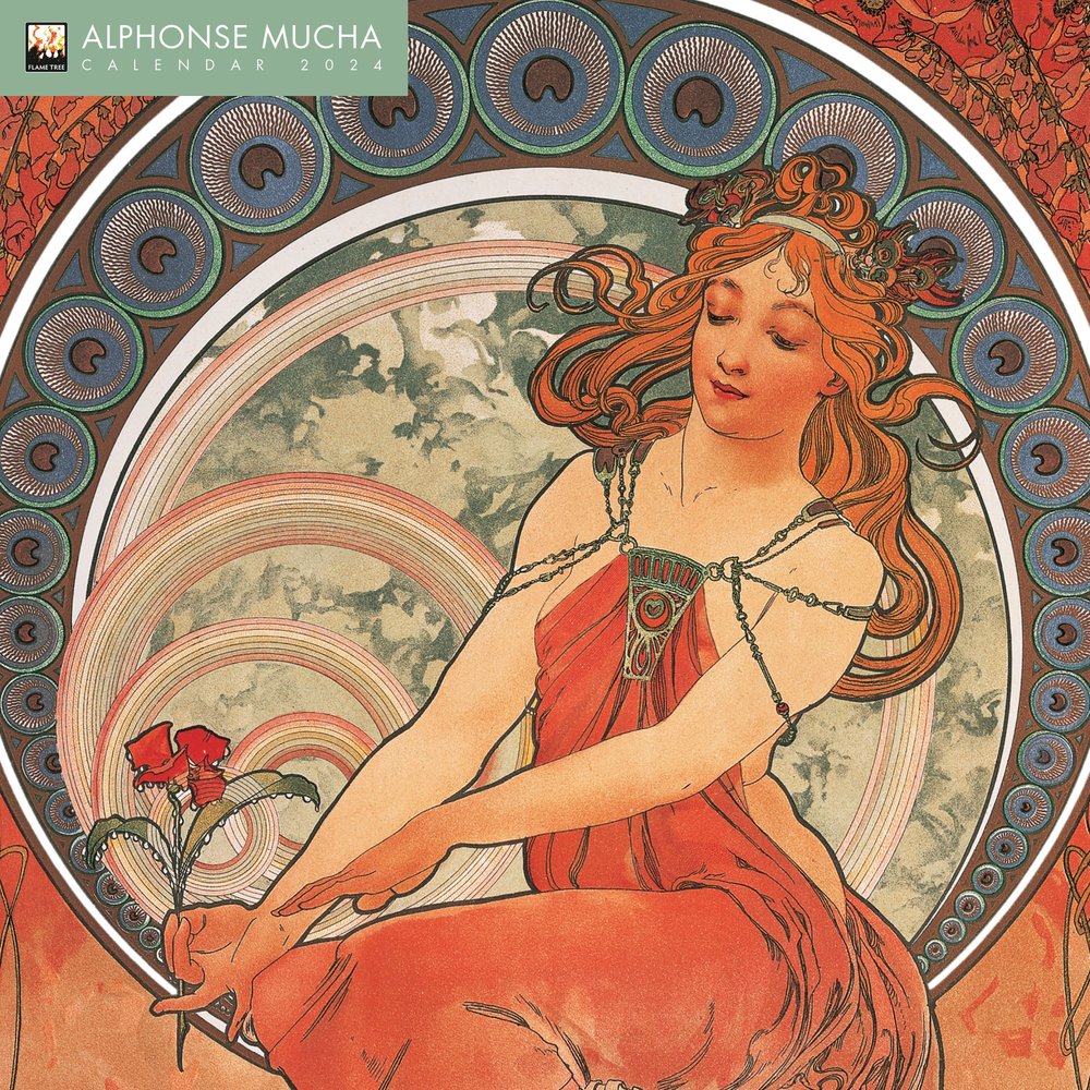 Buy Alphonse Mucha Wall Calendar 2024 (Art Calendar) by Flame Tree