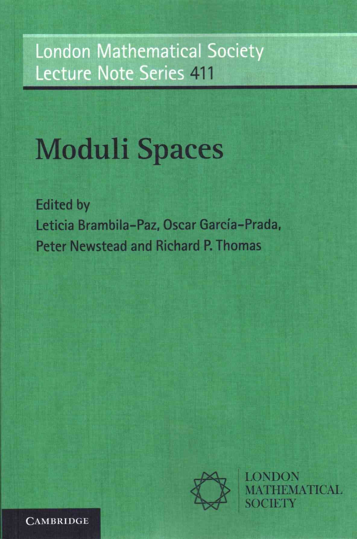 Buy Moduli Spaces by Leticia Brambila-Paz With Free Delivery 