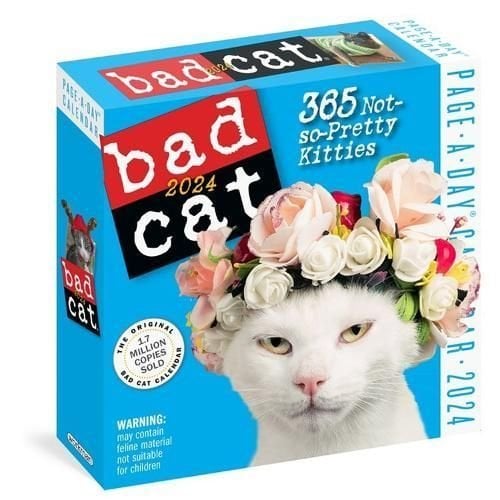 Buy Bad Cat PageADay Calendar 2024 by Workman Calendars With Free