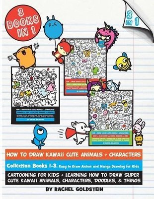 Buy How To Draw Kawaii Cute Animals Characters Collection Books 1 3 By Rachel A Goldstein With Free Delivery Wordery Com