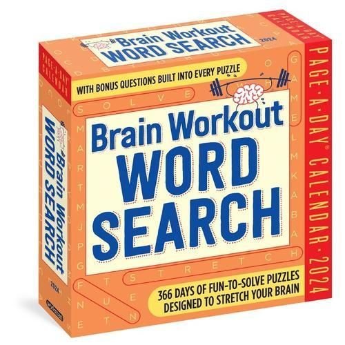 Buy Brain Workout Word Search PageADay Calendar 2024 by Workman