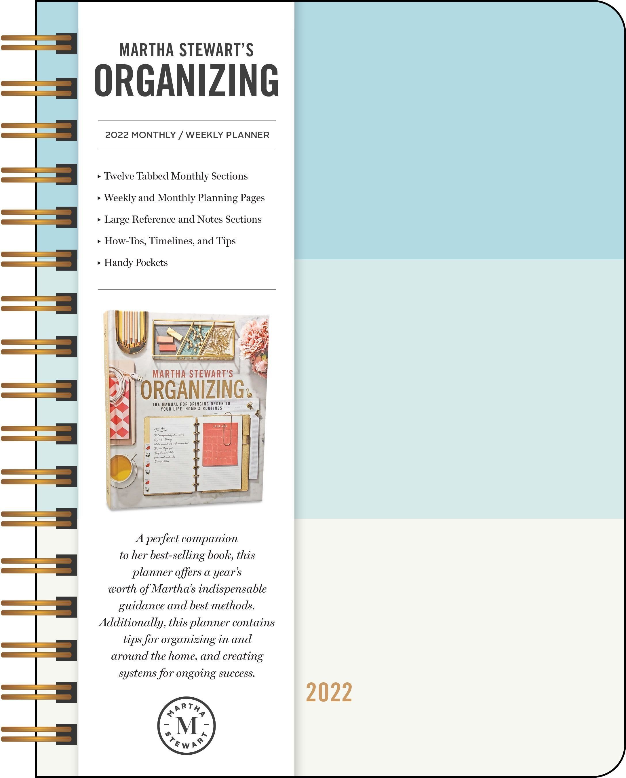 Martha Stewart's Organizing 2022 Monthly/Weekly Planner Calendar