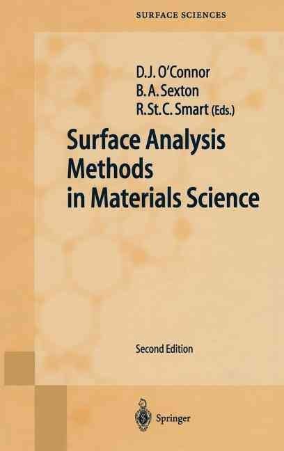 Buy Surface Analysis Methods In Materials Science By D. J. O'Connor, B ...