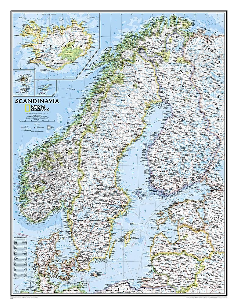 Buy Scandinavia Classic, Laminated by National Geographic Maps With Free  Delivery