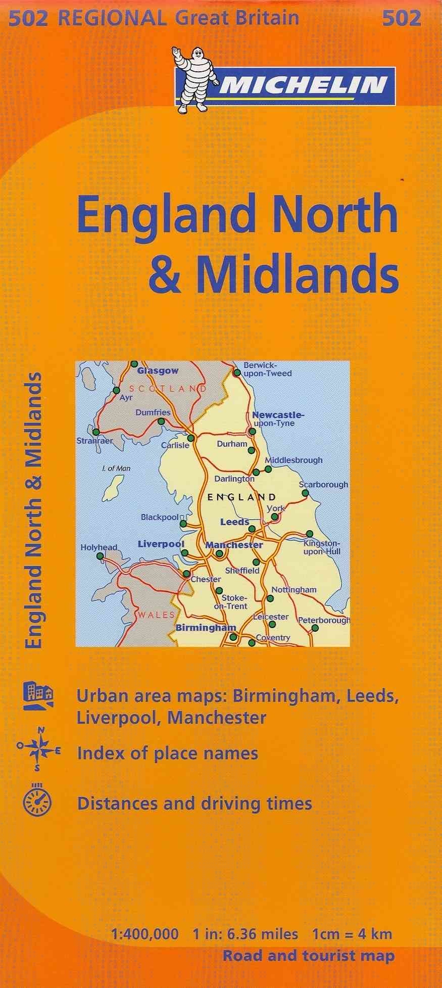 Michelin Map Great Britain: England North & the Midlands 502