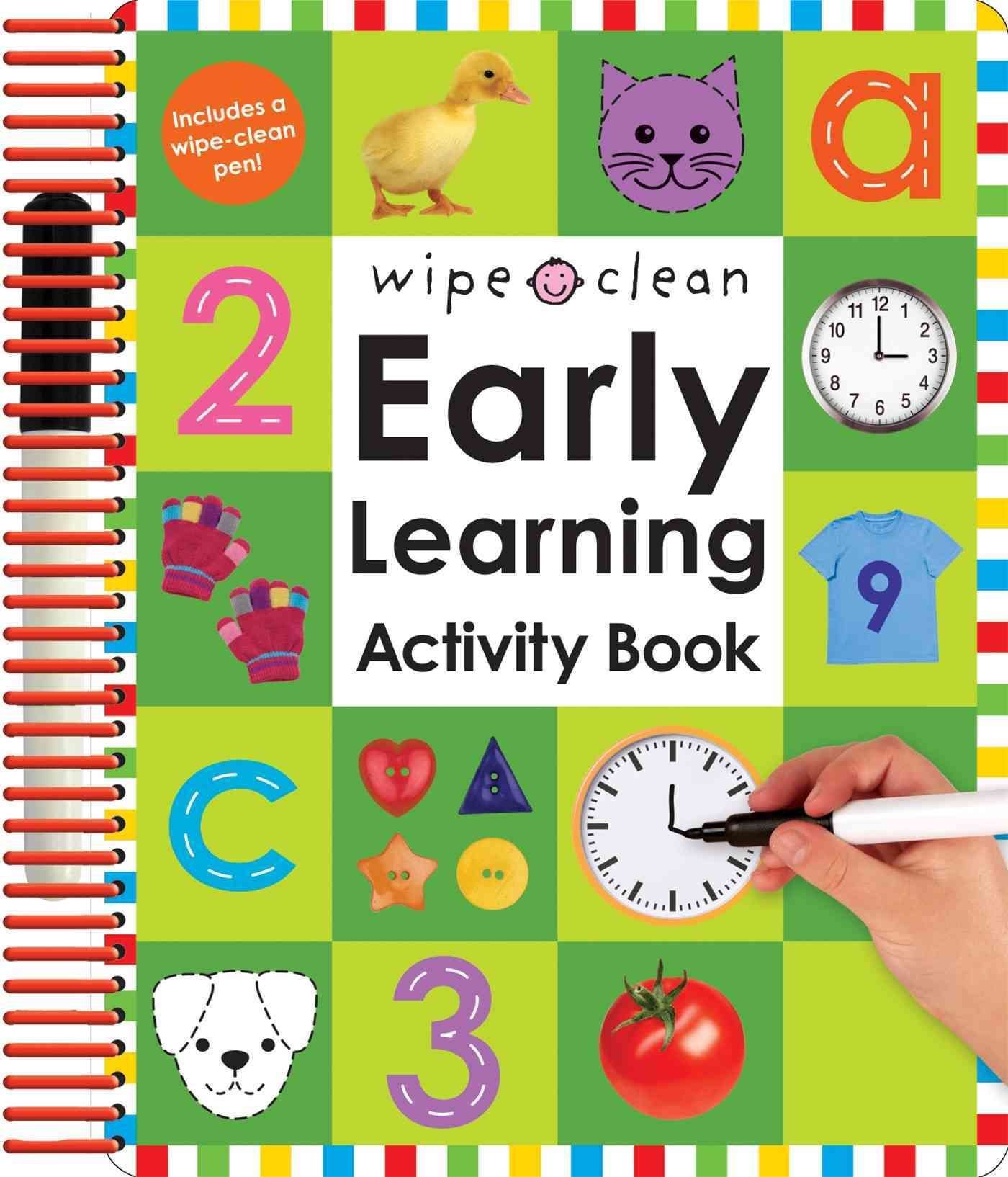 Early Years Learning Writing ABC Spelling Acvtivity Book Numeracy Clean Wipe 