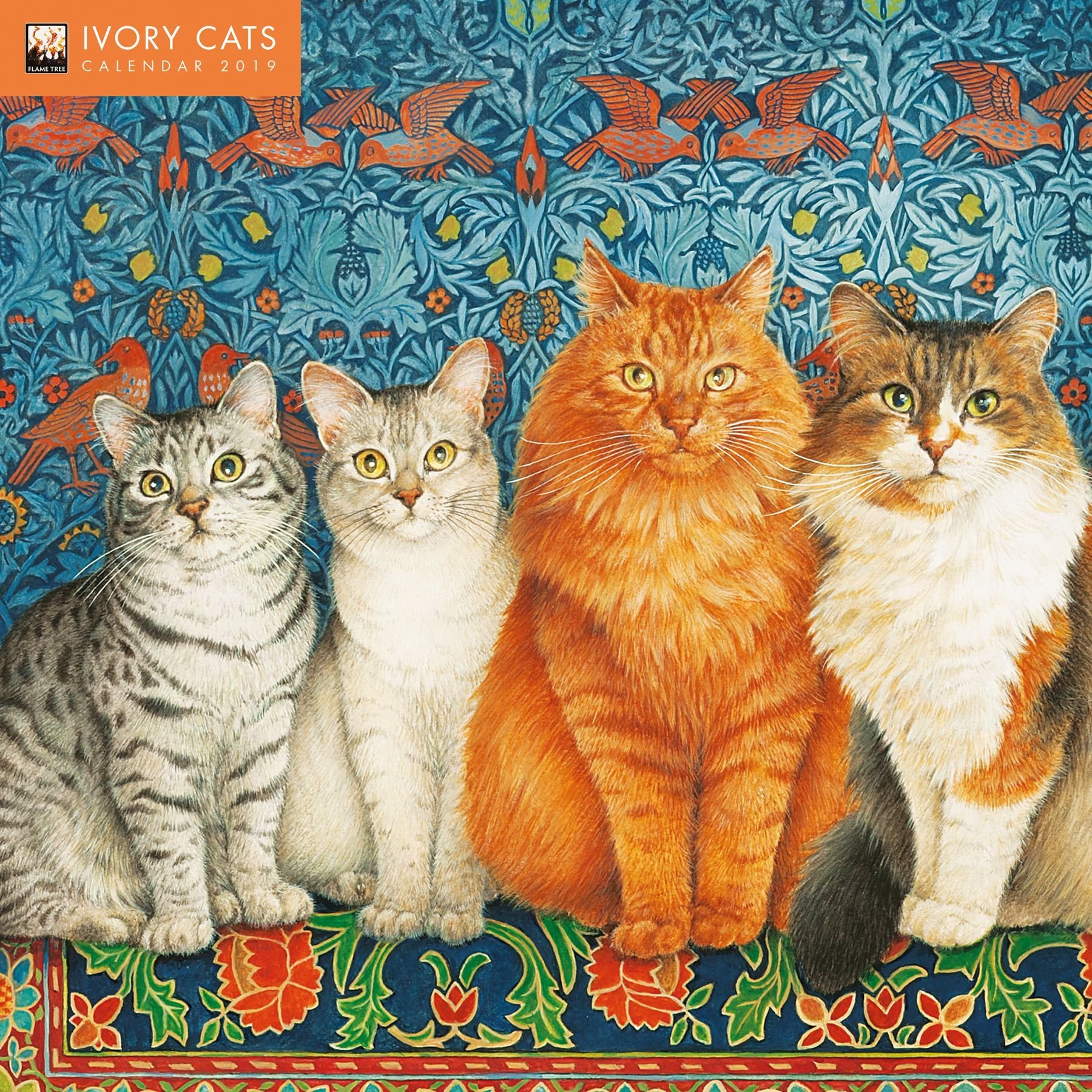 Buy Ivory Cats Wall Calendar 2019 (Art Calendar) by Flame Tree Studio