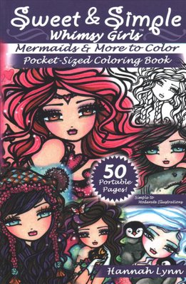 Buy Sweet Simple Mermaids More To Color Pocket Sized Coloring Book By Hannah Lynn With Free Delivery Wordery Com