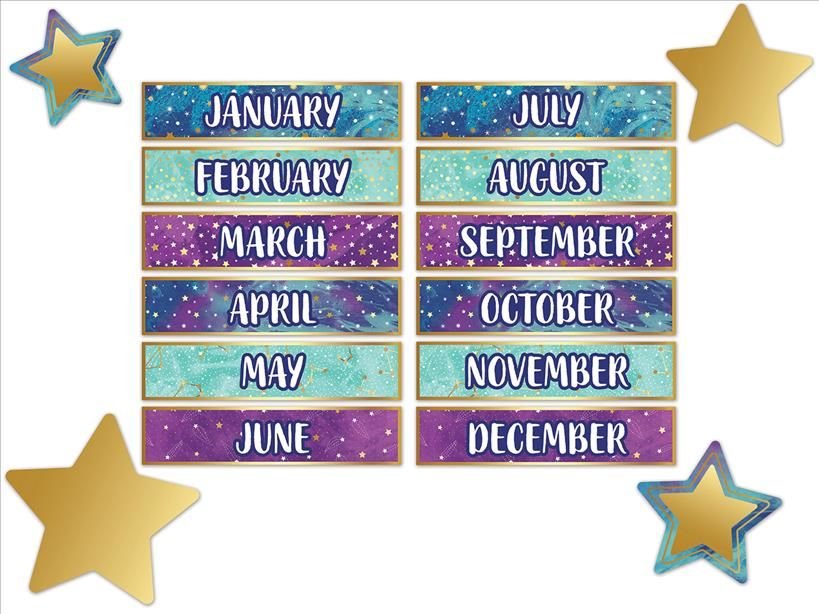 Buy Galaxy Months Of The Year Mini Bulletin Board Set By Carson Dellosa