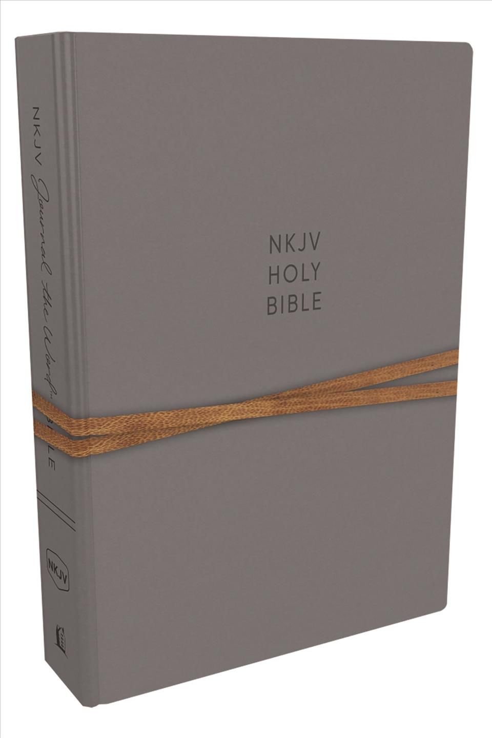 NKJV, Journal the Word Bible, Cloth over Board, Gray, Red Letter, Comfort Print