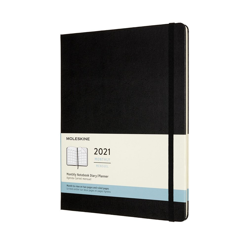Buy Moleskine 2021 12 Month Monthly Extra Large Hardcover Diary Black With Free Delivery