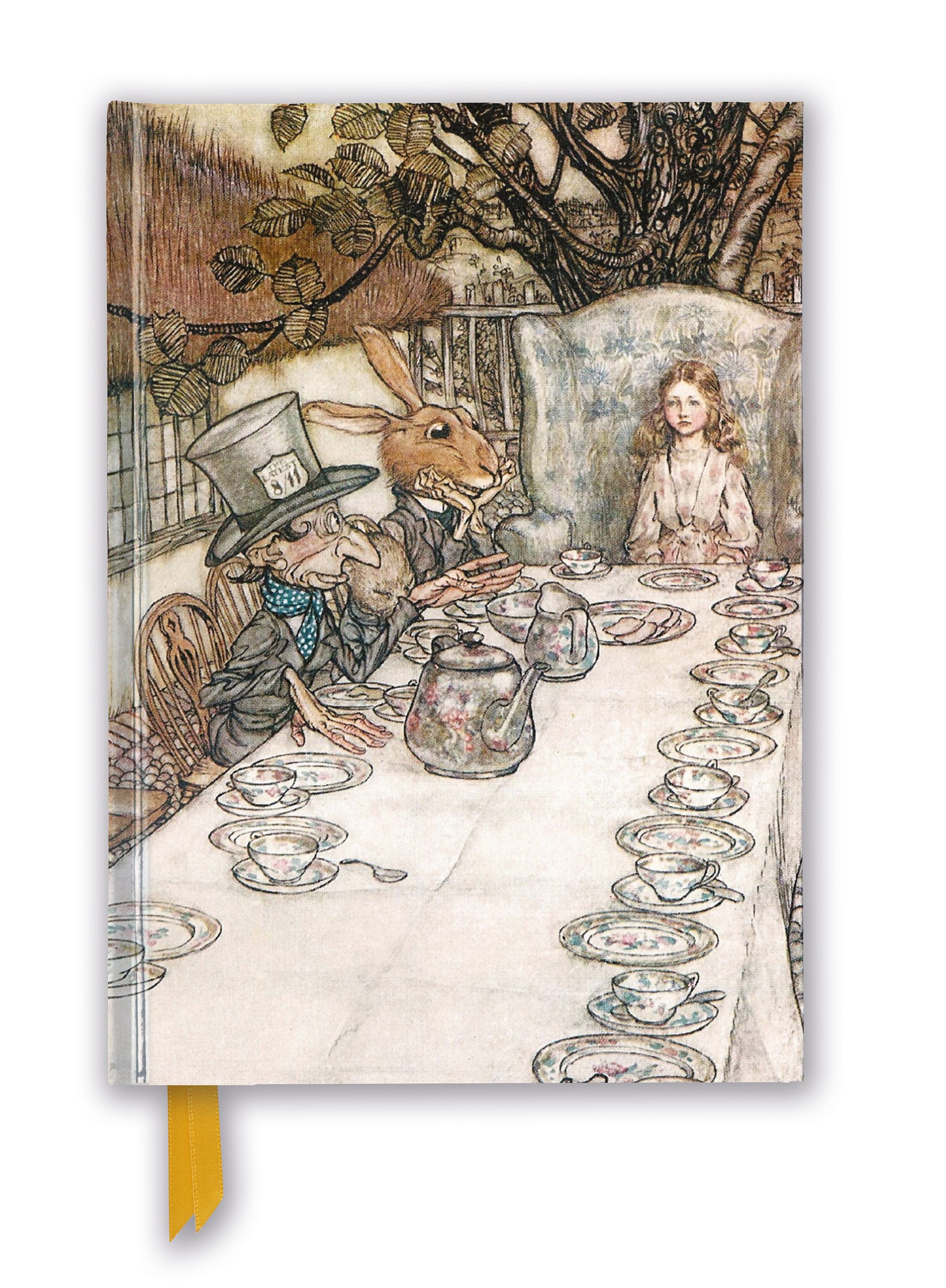 https://wordery.com/jackets/eae6d9f3/arthur-rackham-alice-in-wonderland-tea-party-foiled-blank-journal-flame-tree-studio-9781787558588.jpg