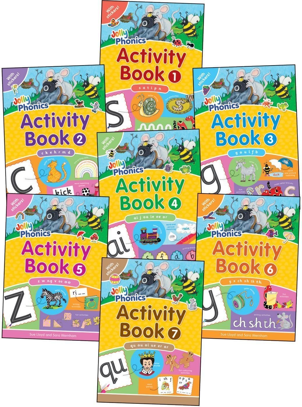 Buy Jolly Phonics Activity Books 1-7 by Sara Wernham With Free